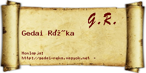 Gedai Réka névjegykártya